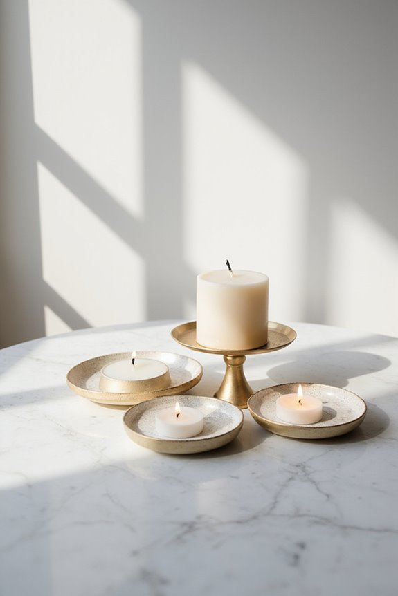 candle plates for decor