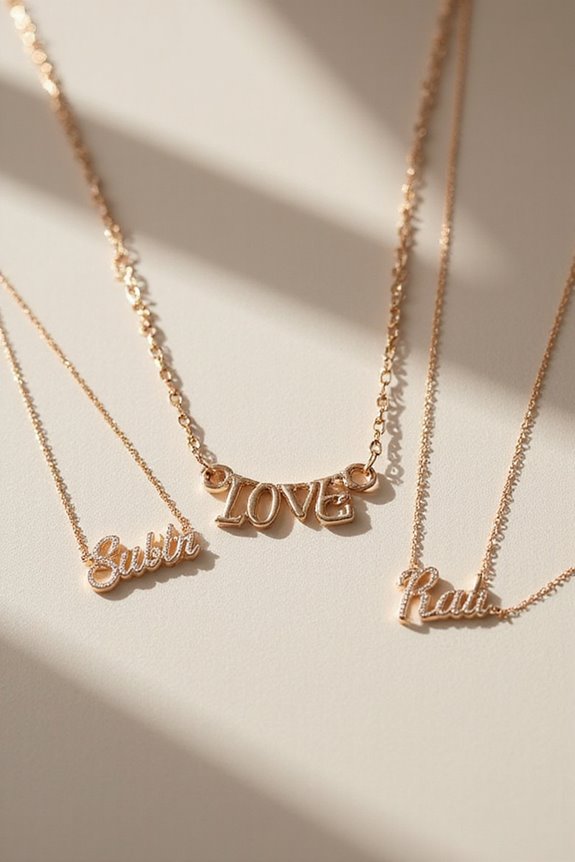 choosing custom name necklace