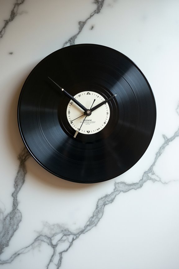 choosing upcycled record clock