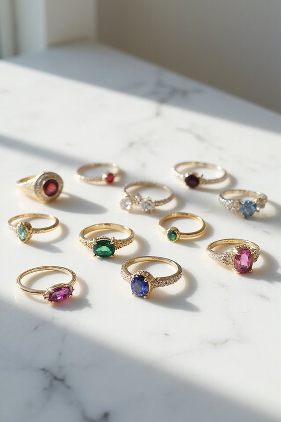 custom birthstone rings collection
