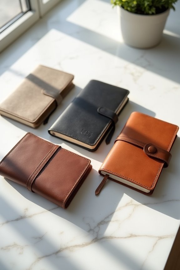 elegant personalized leather notebooks