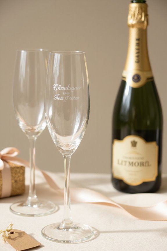 engraved champagne flutes pricing
