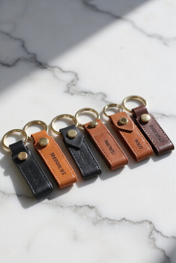personalized leather keychain gifts