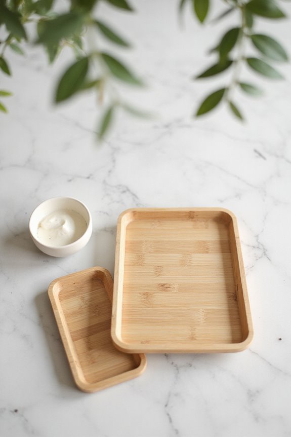 stylish eco friendly bamboo trays
