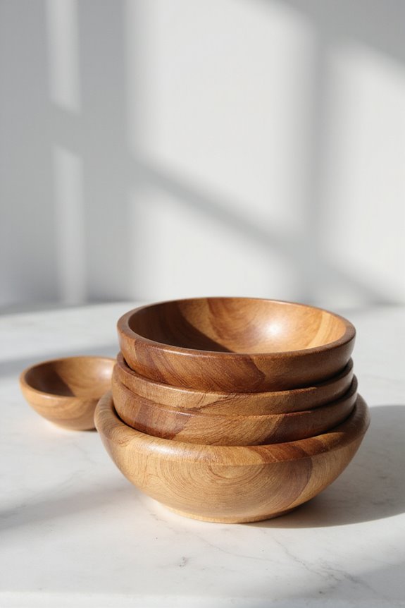 stylish functional wooden bowls