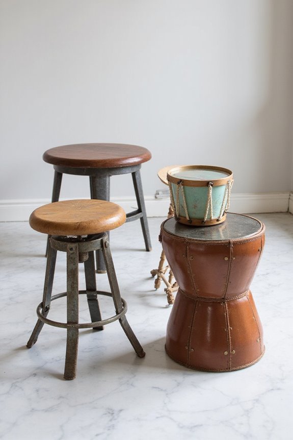 top upcycled drum stools
