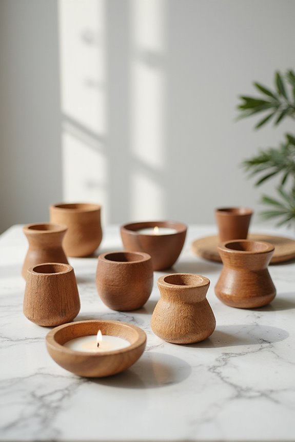wooden candle holders collection
